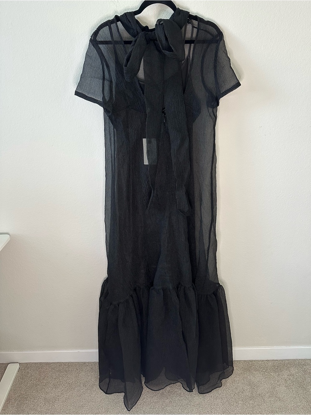 STAUD Calluna Maxi Dress Gown in Black SZ L NWT - Picture 7 of 7